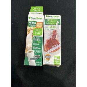 NEW FoodSaver 8 inch‎ x 20 foot Vacuum Seal Heat-Seal Rolls 2-Pack